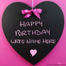 Heart Pendant Birthday Card Picture With Name