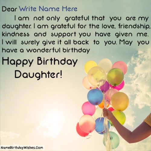 Happy Birthday To My Daughter With Name And Photo
