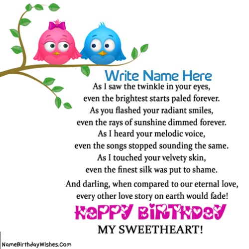 Romantic Happy Birthday Poem For Your Love With Name