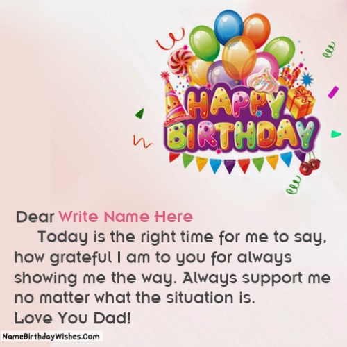 Name Birthday Wishes For Father From Daughter